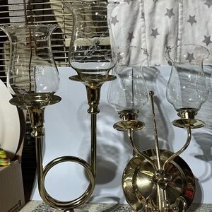 Elegant Gold Wall Sconce Candle Holder and Table Top One. Home Interior Brand